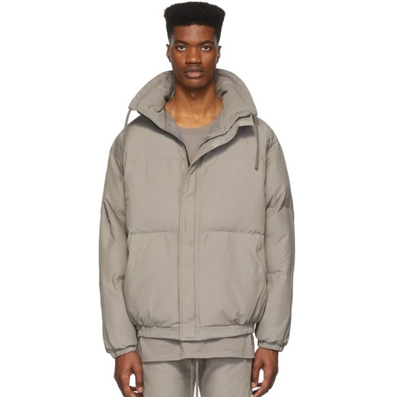 essentials black nylon puffer jacket